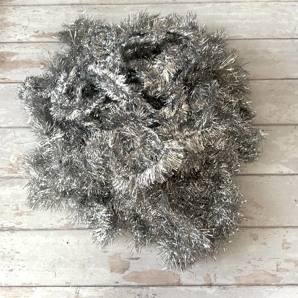 Silver Tincel Garland Holiday Home Party Decor Decorations 30ft Total String